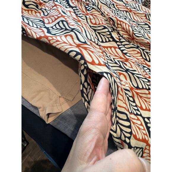 Free People Gia Shift Dress Size Medium Floral Geometric Pattern Lace-Up Fall - Picture 7 of 13